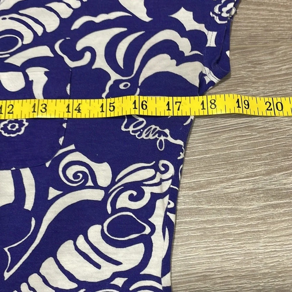 Lilly Pulitzer Pima Cotton T-shirt Dress Purple and White Shell XS - Picture 13 of 16